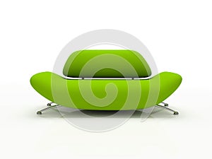 Green sofa on white background insulated photo