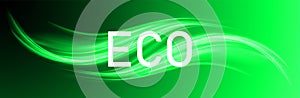 Green soft waves flow. Nature eco background. 3D vector glossy flowing waves.