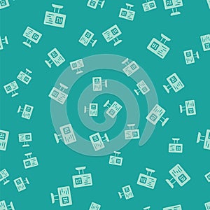 Green Software, web developer programming code icon isolated seamless pattern on green background. Javascript computer