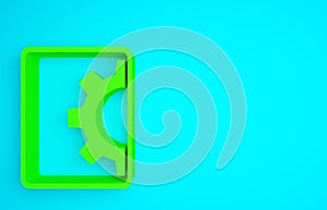 Green Software, web development, programming concept icon isolated on blue background. Programming language and program