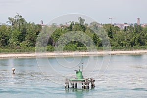 Green Solar Powered Channel Marker