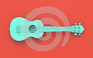Green soprano ukulele 3D
