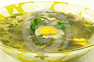 Green sorrel soup