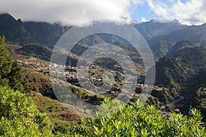 The green Southern surroundings of Sao Vicente, located in the North of Madeira Island, Portugal