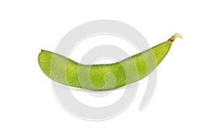 Green soybeans on white background