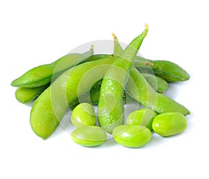 Green soybeans photo