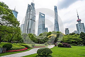 Green space in Lujiazui Central, Shanghai photo