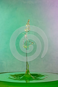 Green Sparkle water drop art