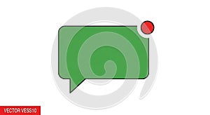 Green Speech Bubble with Red Notification Dot Vector Icon
