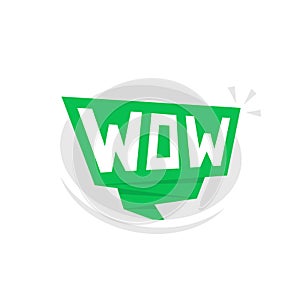 Green speech bubble with wow