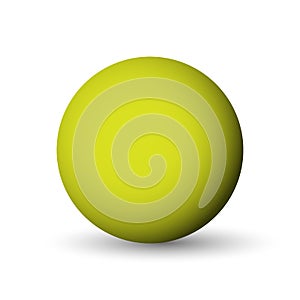 Green sphere, ball or orb. 3D vector object with dropped shadow on white background