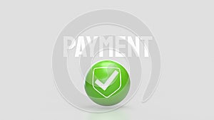 The Green sphere and icon on white background 3d Rendering
