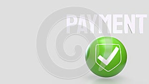 The Green sphere and icon on white background 3d Rendering