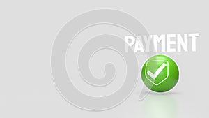 The Green sphere and icon on white background 3d Rendering