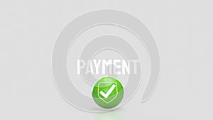 The Green sphere and icon on white background 3d Rendering