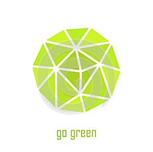 Green spherical symbol