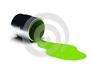 Green spilled paint