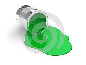 Green spilled paint