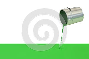 Green spilled paint concept