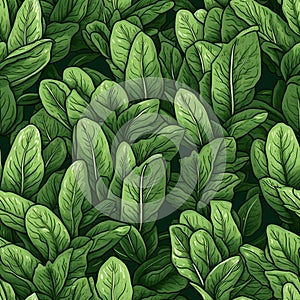 Green spinach leaves, organic healthy food in the form of a pattern.