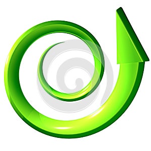 Green spiral arrow 3D