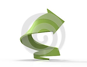 Green spiral arrow 3D.