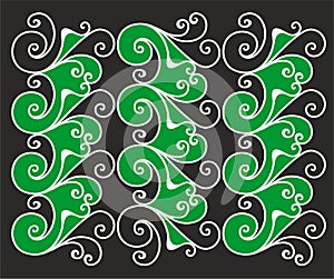 Green spiral Black element fabric art design vector cdr x6