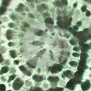 Green Spiral Pattern. Tye Dye Print Design. Army