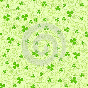 Green spirals and clover backgrounds