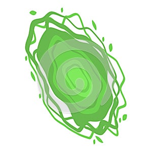 Green splash portal icon isometric vector. Desert fantasy neon