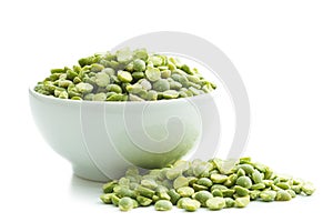 Green split peas in bowl.