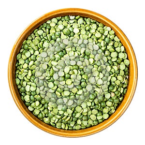Green split peas in round bowl cutout