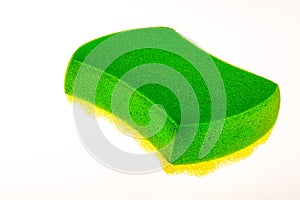 Green sponge isolated on white background