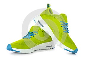 Green sport shoes