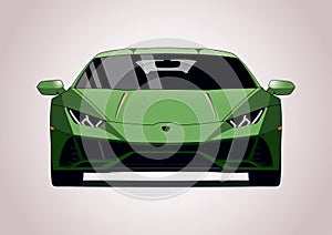 Green sports car photo