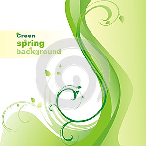 Green spring background.