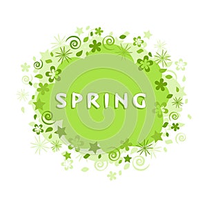 Green spring frame, vector