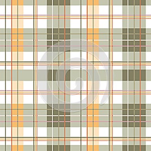 Green spring plaid seamless pattern. Easter checkered repeat background. Vector gentle texture