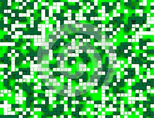 Green Square Mosaic Background. 3D Pixel Mosaic. Vintage Colorful Texture. Vector illustration.