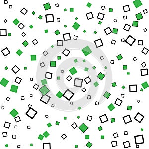 Green squares shapes technical white background. Vector technology design