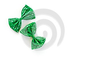 Green St. Patrick`s Day bow ties with sequins