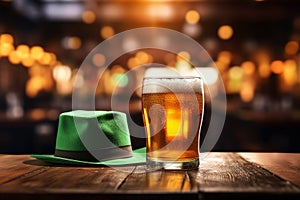 Green St. Patrick 's Day craft lager beer. AI generated