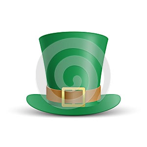 Green St. Patrick`s Day hat isolated on white background