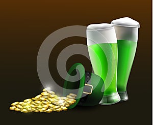 Green St. Patrick`s Day hat isolated on white background