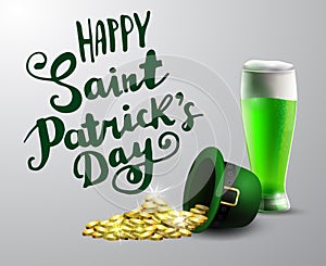 Green St. Patrick s Day hat isolated on white background