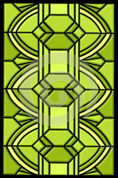 Green stained glass window design