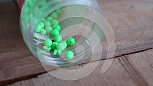 green and stainless round plastic bullets - okeeee