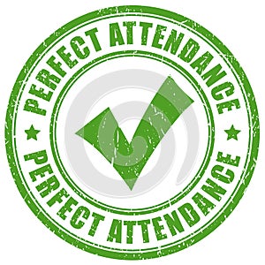 Green stamp perfect attendance photo