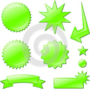 Green star burst designs