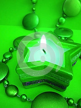 Green star candle